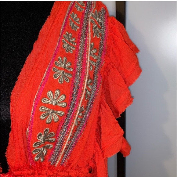 🆕WOT Free People Midi Dress in Roaring Red - Picture 13 of 15